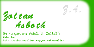 zoltan asboth business card